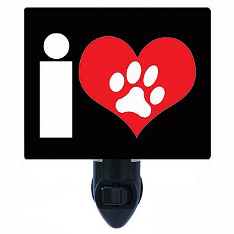 I Heart My Paw. Dog Decorative Photo Night Light.