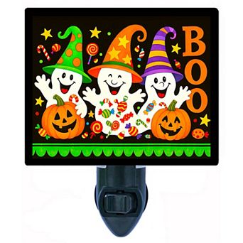 Boo Candy Halloween Ghost Night Light Pumpkin Trick or Treat Plug In with Free Insert