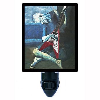 The Old Flying V Guitarist. Old Masters Decorative Photo Night Light.