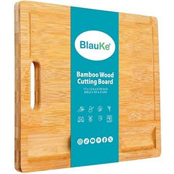 XL Wooden Cutting Board - Wood Cutting Board - Wood Serving Tray with Juice Groove and Compartments