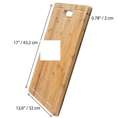 XL Wooden Cutting Board - Wood Cutting Board - Wood Serving Tray with Juice Groove and Compartments