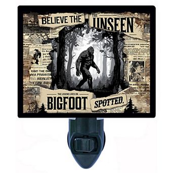 Believe the Unseen Bigfoot Night Light Cryptid Forest Décor Plug In with Free Insert