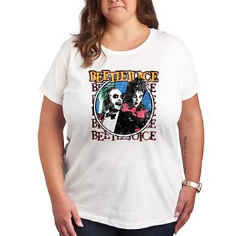 Plus Size Beetlejuice Repeated Graphic Tee