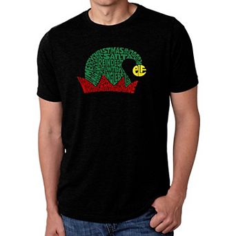 Christmas Elf Hat - Men's Premium Blend Word Art T-Shirt