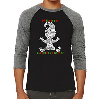 Christmas Elf - Men's Raglan Baseball Word Art T-Shirt