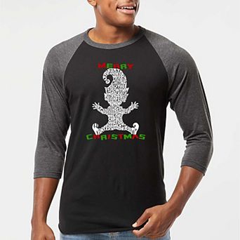 Christmas Elf - Men's Raglan Baseball Word Art T-Shirt