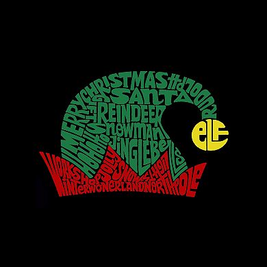 Christmas Elf Hat - Men's Raglan Baseball Word Art T-Shirt