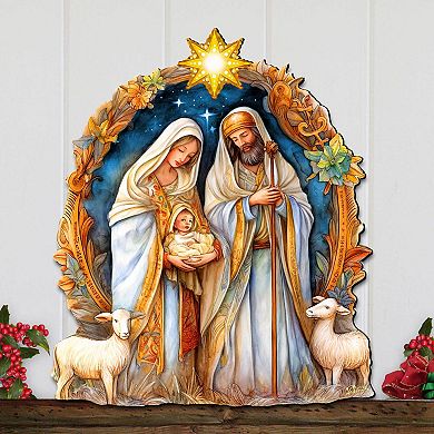 Nostalgic Nativity Scene Holiday 24-Inch Door Decor by DeBrekht Timeless Inspirational Memory Décor