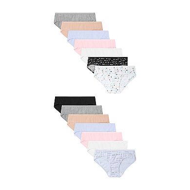Girls Hanes® 12+2 Bonus Pack Ultimate Cotton Hipsters Underwear