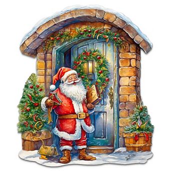Joyful Moments at the Doorstep Holiday 24-Inch Door Decor by Debrekht Christmas Santa Snowman Decor
