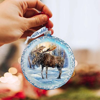 In the Heart of the Forest - Moose Ball Glass Ornament by G. Debrekht - Wildlife Holiday Decor - 73383
