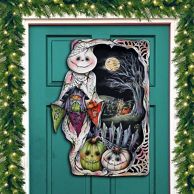 Night of the Pumpkins 24-Inch Handcrafted Wooden Door Decor by J. Mills ...