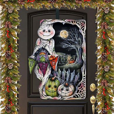 Night of the Pumpkins 24-Inch Handcrafted Wooden Door Decor by J. Mills ...