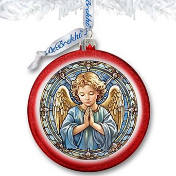 Little Angel Ball Glass Ornament by G. Debrekht - Nativity Holiday Decor - 73565C