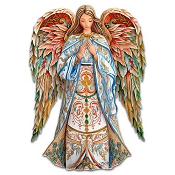 Elegant Angel of Hope 24-Inch Handcrafted Wooden Door Decor by G. DeBrekht - Nativity Holiday Decor