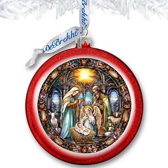 A Guiding Light Nativity Scene Ball Glass Ornament by G. Debrekht - Nativity Holiday Decor - 73566C