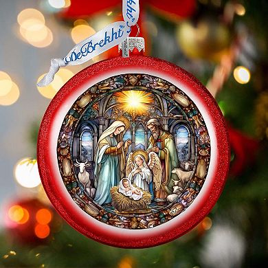 A Guiding Light Nativity Scene Ball Glass Ornament by G. Debrekht ...