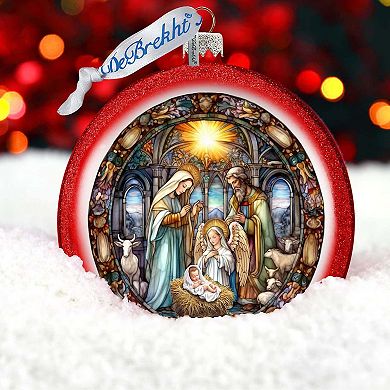 A Guiding Light Nativity Scene Ball Glass Ornament by G. Debrekht ...