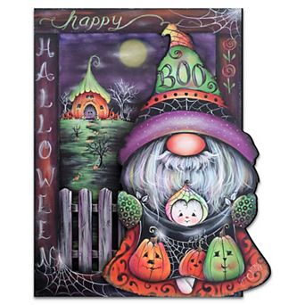 Boo Halloween Gnome 24-Inch Handcrafted Wooden Door Decor by J. Mills-Price