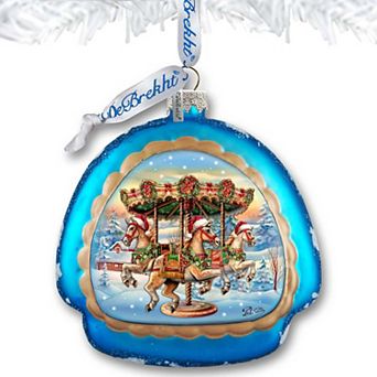 Christmas Carousel Rainbow Glass Christmas Ornament by G. Debrekht - Christmas Decor - 756-021