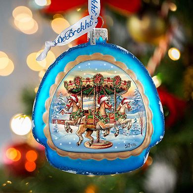 Christmas Carousel Rainbow Glass Ornament by G. Debrekht - Christmas Decor - 756-021