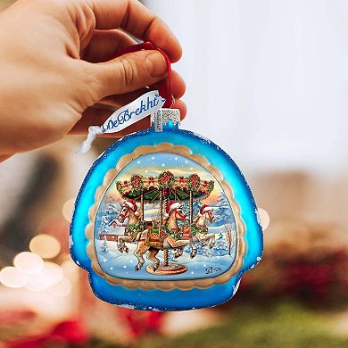 Christmas Carousel Rainbow Glass Ornament by G. Debrekht - Christmas Decor - 756-021