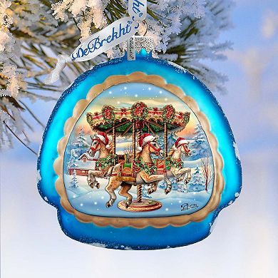 Christmas Carousel Rainbow Glass Ornament by G. Debrekht - Christmas Decor - 756-021