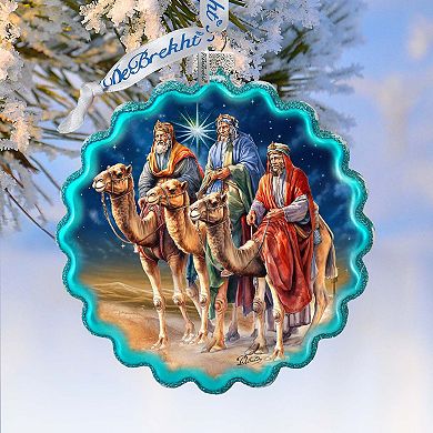 Three Kings Wreath Glass Ornament by G. Debrekht - Nativity Holiday Decor - 759-046