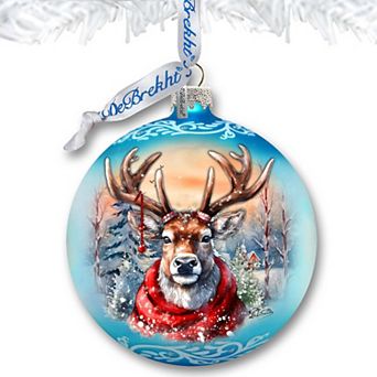 Christmas Mood Wreath Glass Christmas Ornament by G. Debrekht - Wildlife Holiday Decor - 759-048