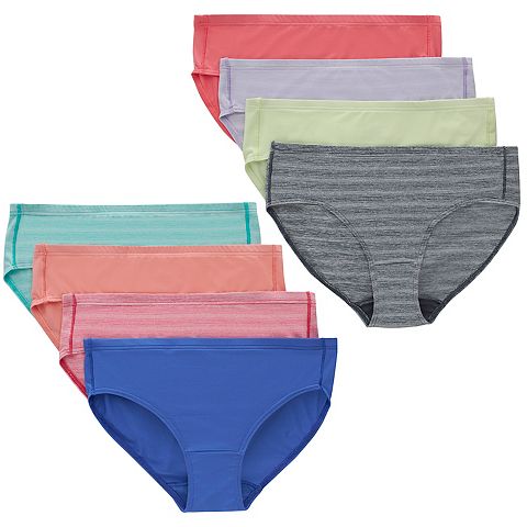 Girls Hanes 8 Pack Ultimate Pure Comfort Microfiber Hipsters Underwear