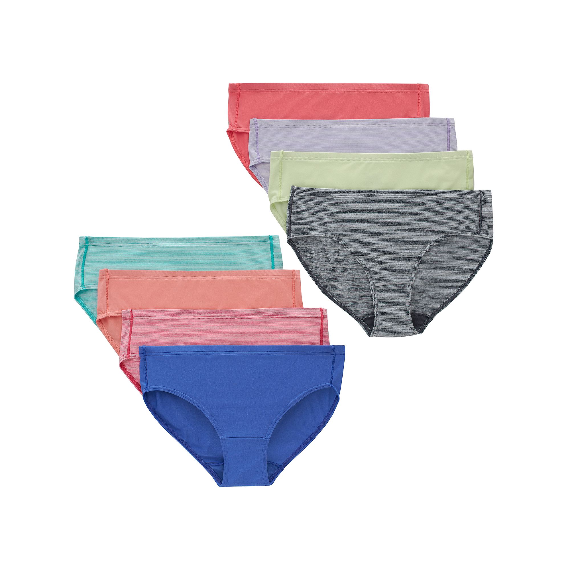 Hanes Ultimate Pure Comfort 8-Pack Girls Microfiber Hipster Underwear, Gir