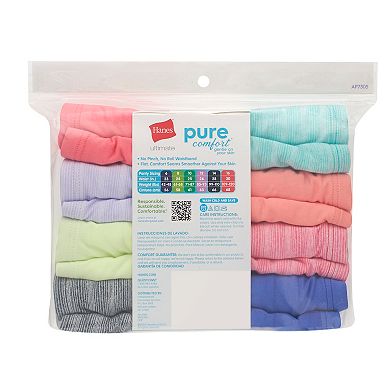 Girls Hanes® 8 Pack Ultimate Pure Comfort Microfiber Hipsters Underwear