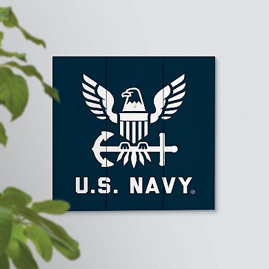 P GRAHAM DUNN US Navy Logo Slatted Wall Decor