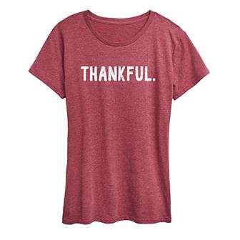 Juniors' Thankful Graphic Tee