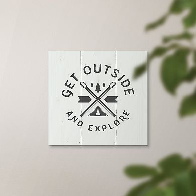 P GRAHAM DUNN Get Outside And Explore Slatted Wall Decor