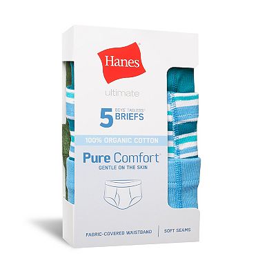 Boys 4-20 Hanes Breathable Cotton Ultimate Pure Comfort Underwear Briefs 5-Pack Set