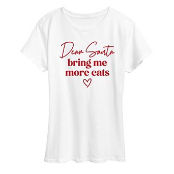 Women's "Bring More Cats Santa" Christmas Graphic Tee