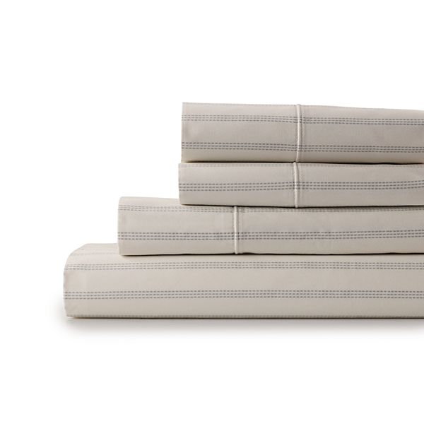 Sonoma Goods For Life® Ultimate HygroCotton® Sheet Set or Pillowcase Set - Gray Stripe (FULL SET)
