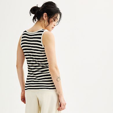 Women's Sonoma Goods For Life Soft Striped Scoopneck Sweater Tank Top