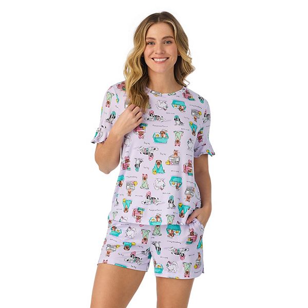 Women's Cuddl Duds® Cozy Short Sleeve Pajama Top & Pajama Boxer Shorts Set