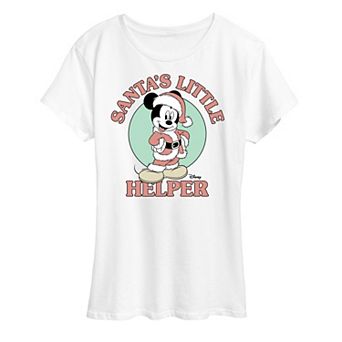 Disney's Mickey Mouse Women's "Santa's Little Helper" Christmas Graphic Tee