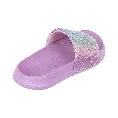 Girls Elli by Capelli Glitter Ombre Quilted Sandals