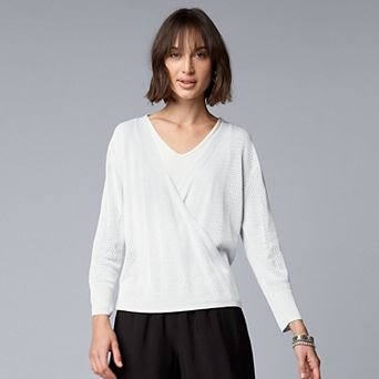 Women's Simply Vera Vera Wang Mesh Stitch Four-Way Cardigan