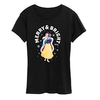 Disney Princess Snow White Women's "Merry And Bright" Holiday Graphic Tee