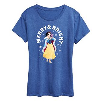 Disney Princess Snow White Women's "Merry And Bright" Holiday Graphic Tee