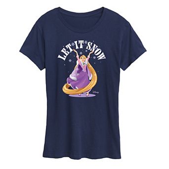 Disney Princess Rapunzel Women's "Let It Snow" Holiday Graphic Tee