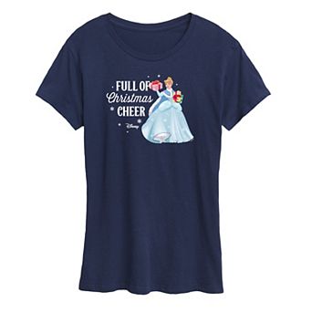 Disney Princess Cinderella Women's "Full Of Christmas Cheer" Graphic Tee