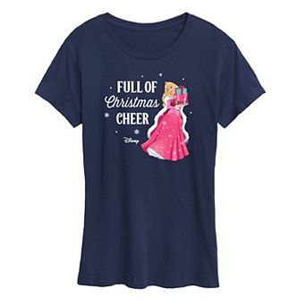 Disney Princess Aurora Women's "Full Of Christmas Cheer" Graphic Tee