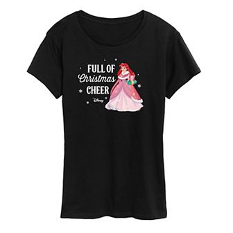 Disney Princess Ariel Women's "Full Of Christmas Cheer" Graphic Tee