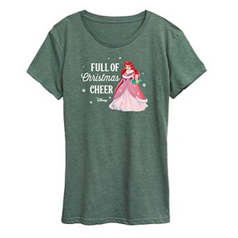Disney Princess Ariel Women's "Full Of Christmas Cheer" Graphic Tee